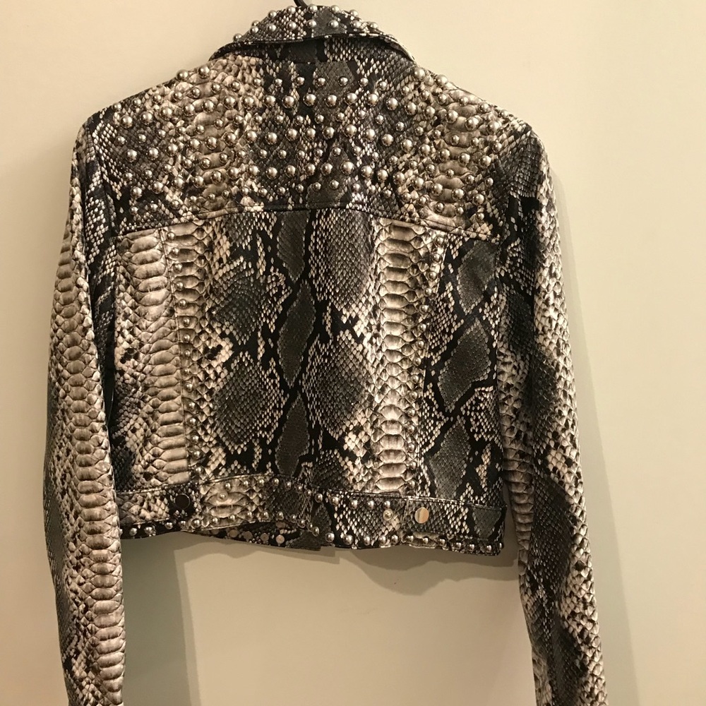 Nasty Gal studded snake skin jacket